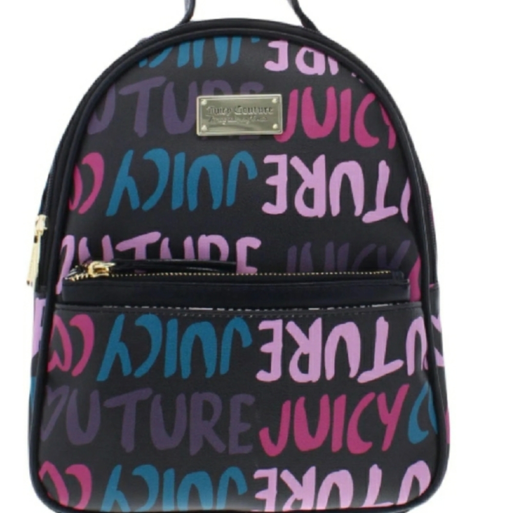 NWT JUICY COUTURE PULL OUT POUCH 👝 EMBOSSED FAUX LEATHER BACKPACK